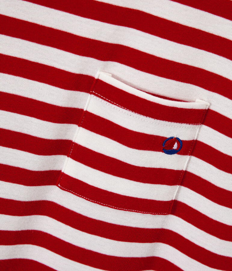 T-shirt homme &agrave; rayures bicolores rouge/blanc