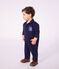 Combinaison longue b&eacute;b&eacute; en coton uni bleu marine