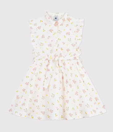 Robe sans manches enfant en coton imprimée fleurs