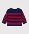 Pull marin b&eacute;b&eacute; en laine et coton &agrave; rayures bleu/rouge