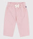 Pantalon bébé en velours uni et poche arrière brodée