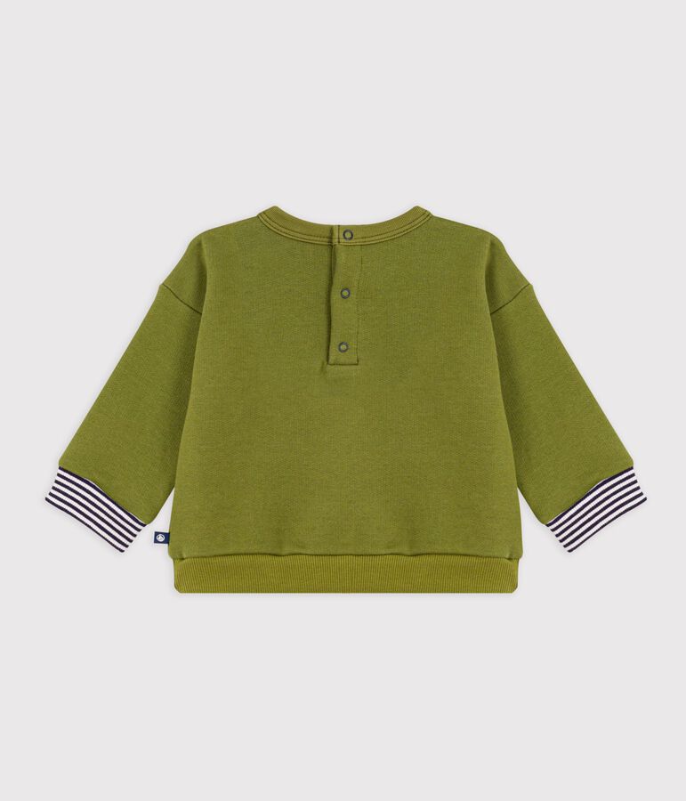Sweatshirt b&eacute;b&eacute; en coton motif Petit Bateau vintage vert