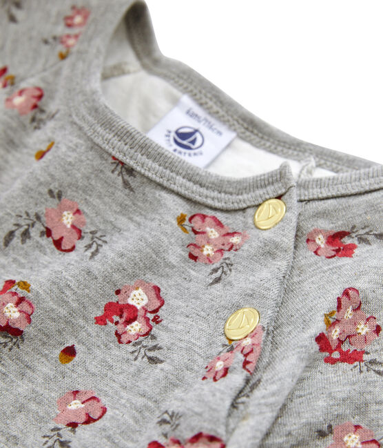 Robe imprimée enfant fille gris BELUGA/blanc MULTICO