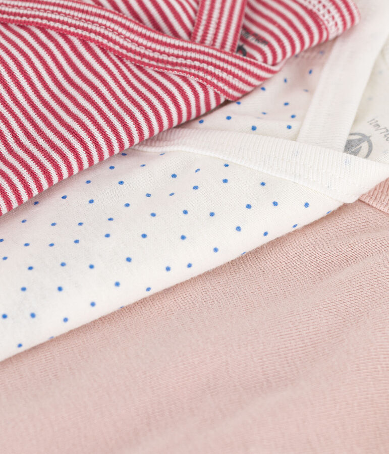 Lot de 3 bodies crois&eacute;s manches longues imprim&eacute;s en coton multicouleur