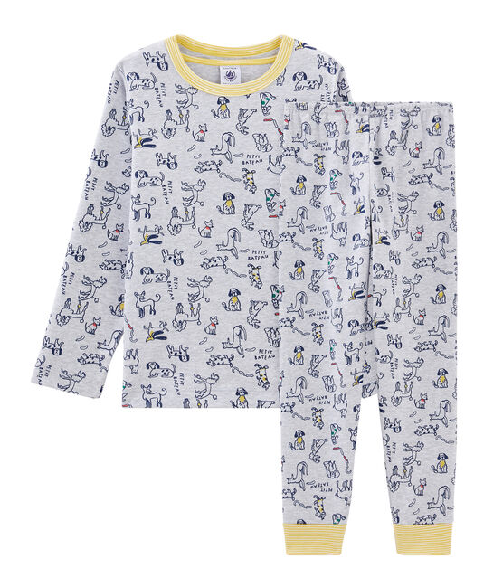 Pyjama petit garçon en côte gris BELUGA/blanc MULTICO