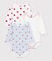 Lot de bodies manches longues en coton imprim&eacute; c&oelig;urs b&eacute;b&eacute; multicouleur