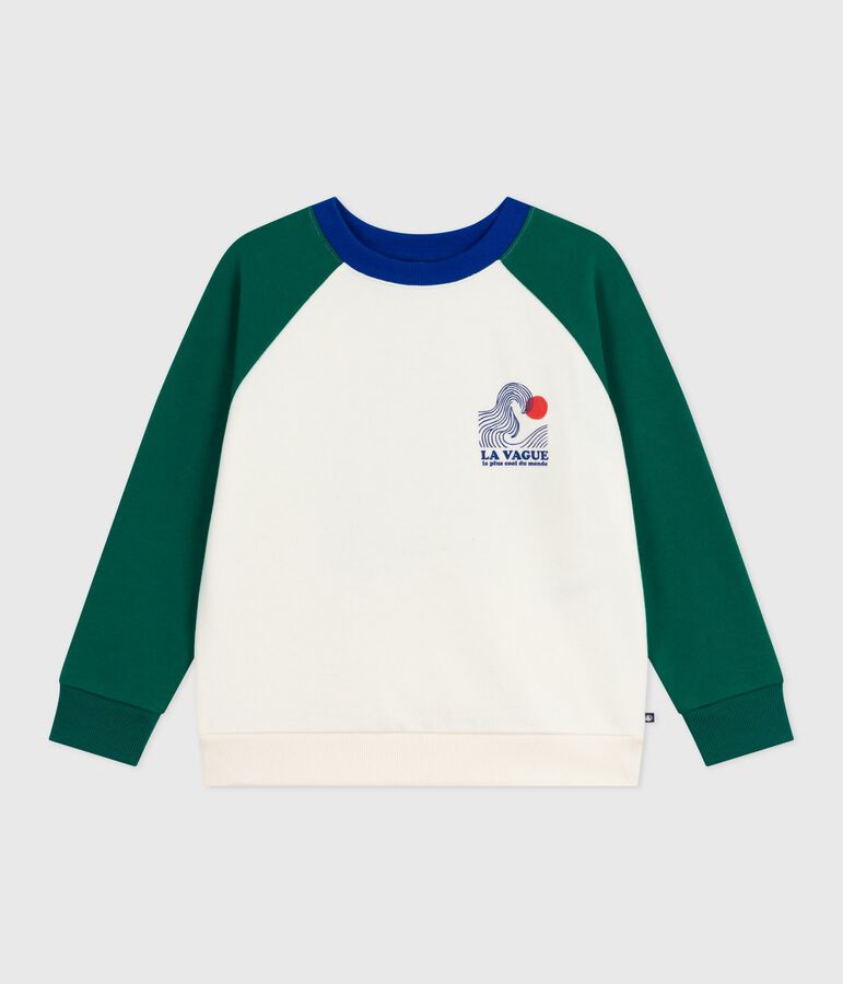 Sweatshirt enfant en coton imprim&eacute; MILK/ MULTICO