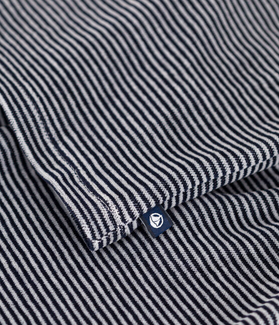 Ensemble rayé en velours bébé bleu SMOKING/blanc MARSHMALLOW