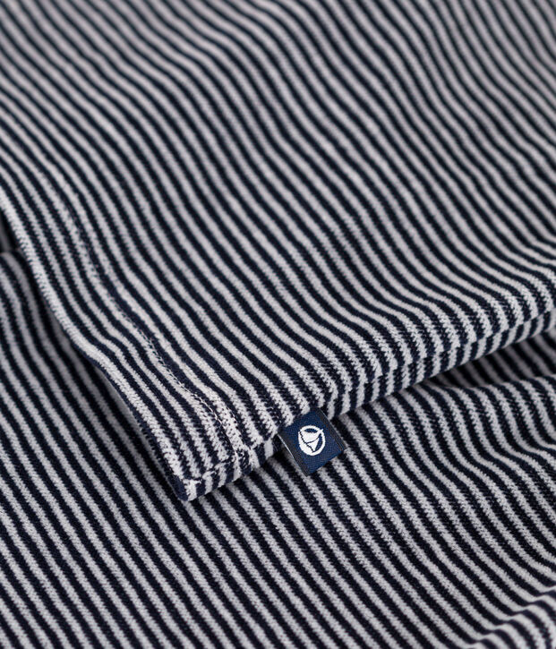 Ensemble ray&eacute; en velours b&eacute;b&eacute; bleu/blanc