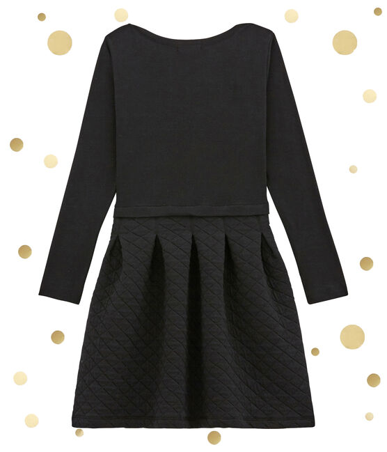 Robe bi-matière femme taille coupée noir NOIR