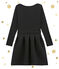 Robe bi-matière femme taille coupée noir NOIR