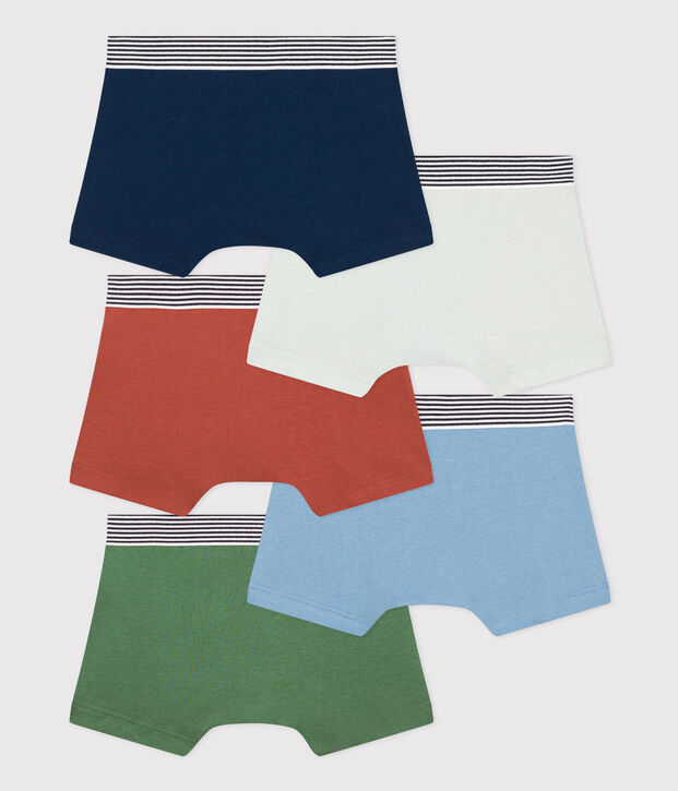 Lot de 5 boxers en coton petit gar&ccedil;on multicouleur