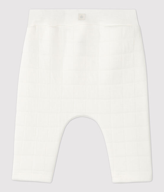 Pantalon blanc matelassé bébé en coton biologique blanc MARSHMALLOW