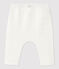 Pantalon blanc matelassé bébé en coton biologique blanc MARSHMALLOW