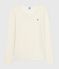 Tee-shirt femme en laine et coton manches longues gris ECRU