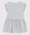 Robe manches courtes en coton enfant fille blanc MARSHMALLOW/bleu SMOKING