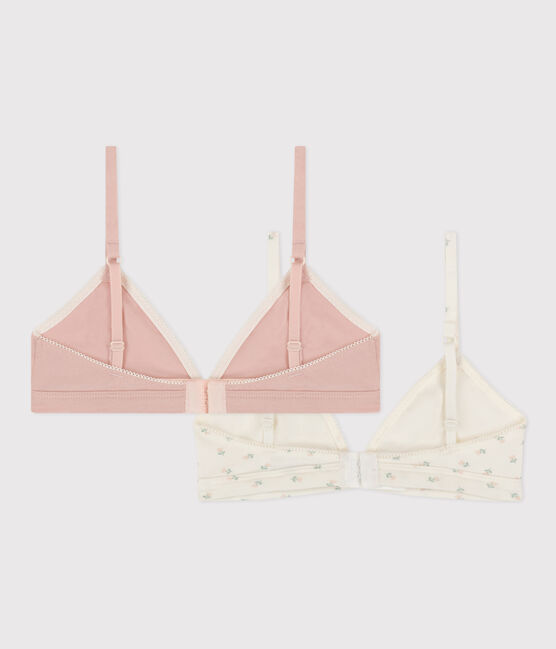 Lot de 2 soutiens gorge fleurs en coton et élasthanne fille variante 1