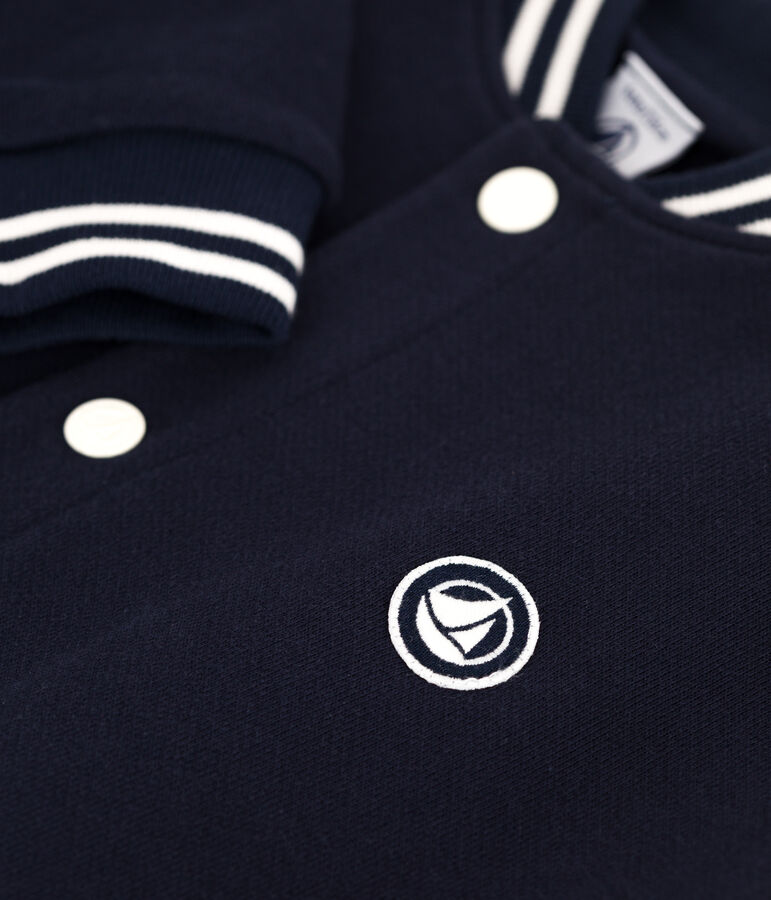 Veste teddy enfant en coton uni bleu SMOKING