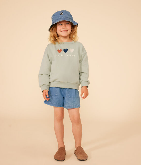 Sweatshirt en molleton enfant fille vert HERBIER
