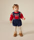 Short à bretelle en velours bébé