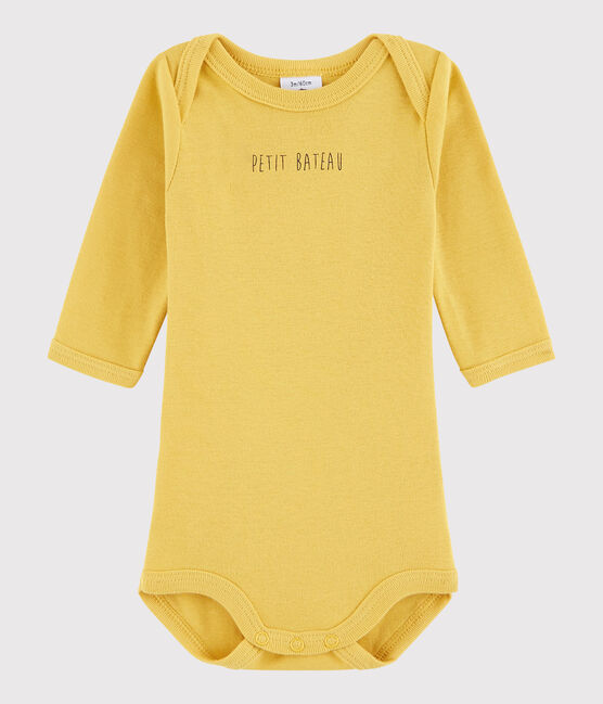 Body manches longues bébé garçon jaune OCRE