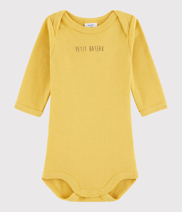 Body manches longues b&eacute;b&eacute; gar&ccedil;on jaune