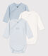 Lot de 3 bodies manches longues bébé en coton