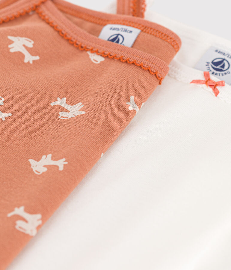 Lot de 2 chemises &agrave; bretelles chien en coton petite fille multicouleur