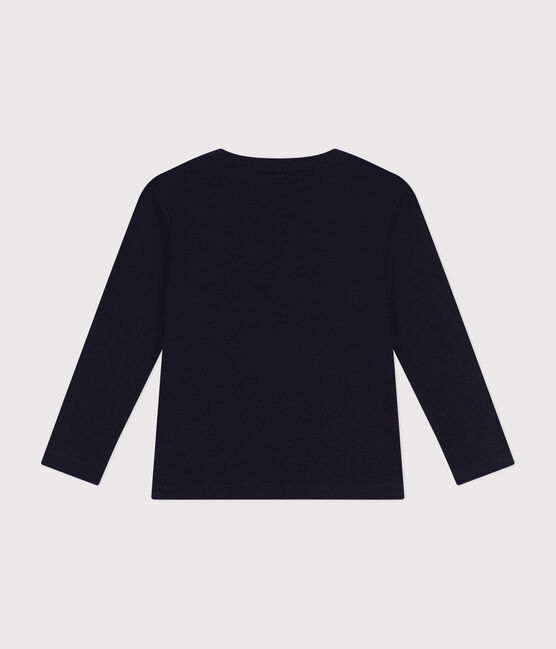 Tee-shirt manches longues en côte enfant fille / garçon bleu SMOKING