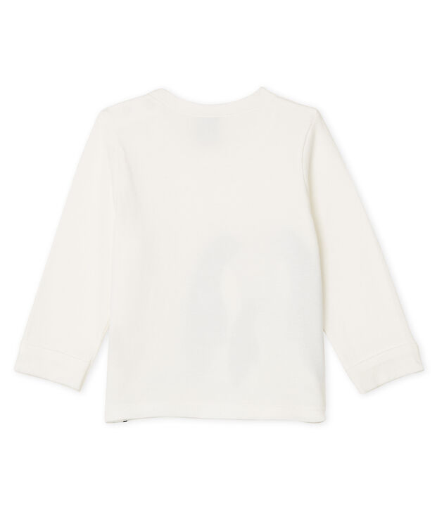 Tee shirt manches longues b&eacute;b&eacute; gar&ccedil;on blanc