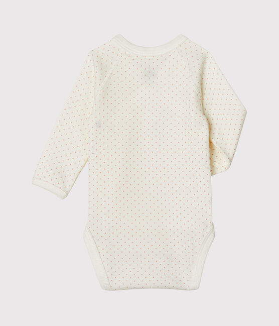 Body naissance manches longues bébé blanc MARSHMALLOW/rose CHARME