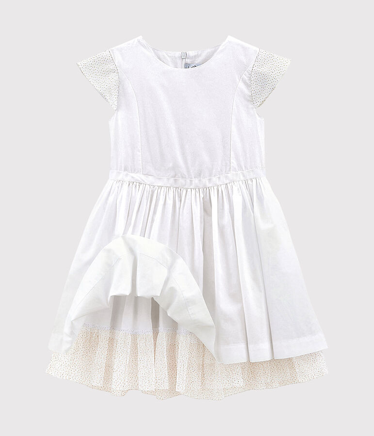 Robe de c&eacute;r&eacute;monie enfant fille blanc ECUME