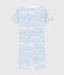 Pyjacourt snugfit imprimé vagues petit garçon en coton blanc MARSHMALLOW/bleu COOL