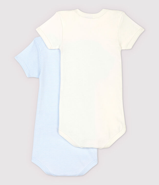 Lot de 2 bodies &agrave; rayures manches courtes en coton multicouleur