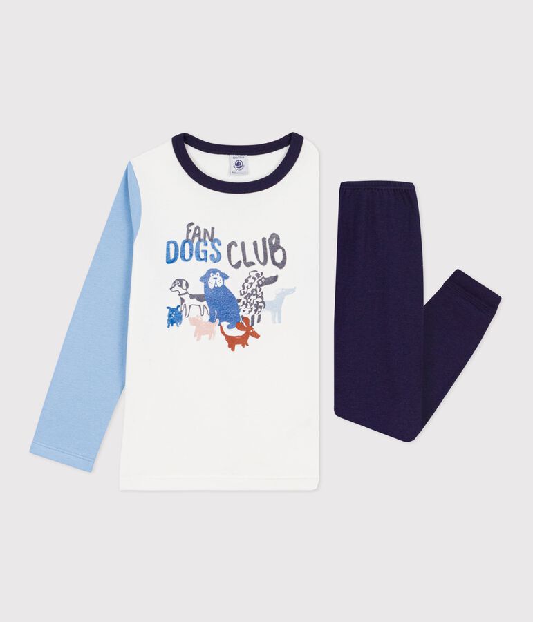 Pyjama enfant en coton motif chien bleu SOIR/ MULTICO