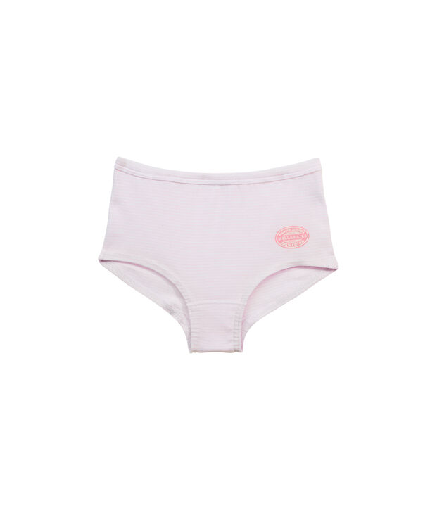 Boxer fille ray&eacute; milleraies rose/blanc