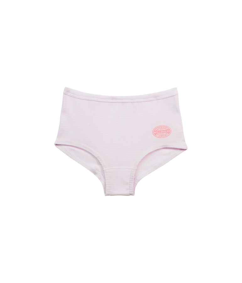 Boxer fille ray&eacute; milleraies rose VIENNE/blanc ECUME