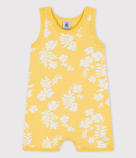 Combicourt bébé hawaÏ en coton jaune ORGE/blanc MARSHMALLOW