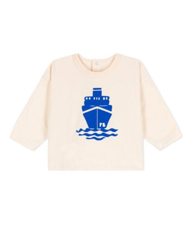 Tee-shirt manches longues b&eacute;b&eacute; en jersey &eacute;cru