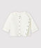 Cardigan blanc à étoiles bébé en tubique matelassé en coton biologique blanc MARSHMALLOW