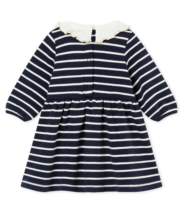 Robe rayure marini&egrave;re b&eacute;b&eacute; fille bleu/blanc