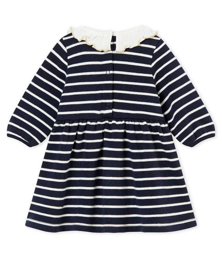 Robe rayure marini&egrave;re b&eacute;b&eacute; fille bleu SMOKING/blanc MARSHMALLOW