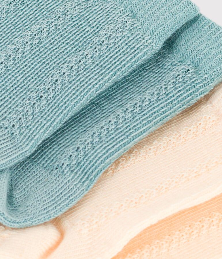 Lot de 2 paires de chaussettes unies en jersey de coton b&eacute;b&eacute; multicouleur