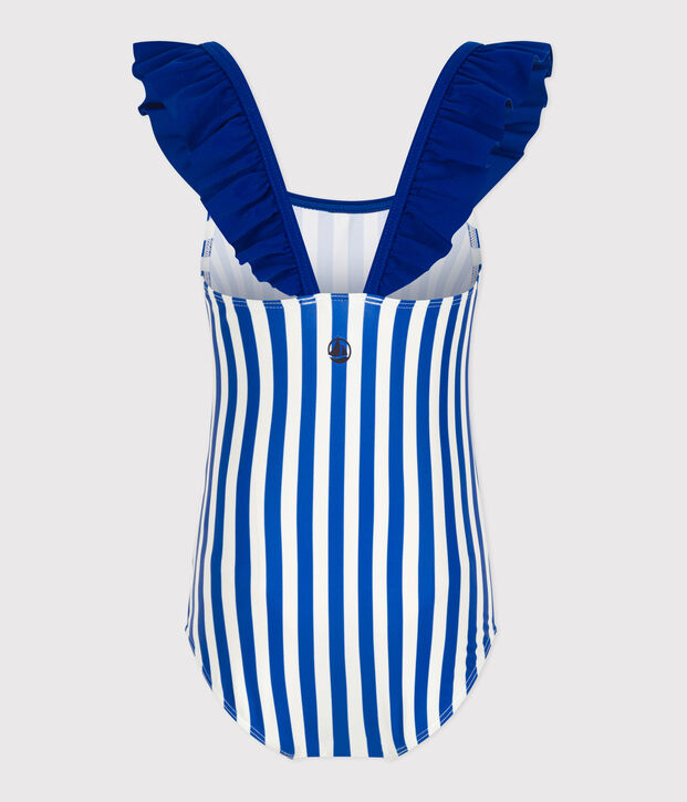 Maillot de bain une pi&egrave;ce enfant &agrave; rayures bleu/blanc