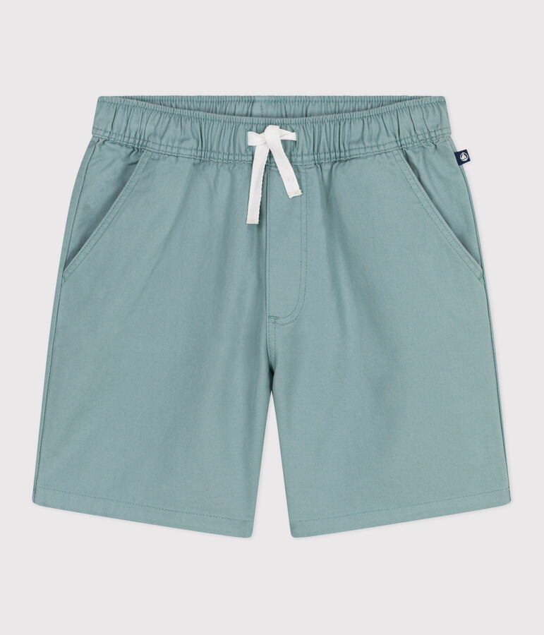 Bermuda short enfant en coton uni vert PAUL
