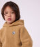 Sweatshirt enfant en sherpa beige fonc&eacute;