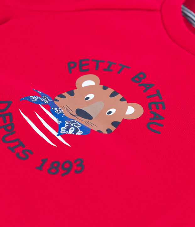 Sweatshirt en molleton b&eacute;b&eacute; rouge