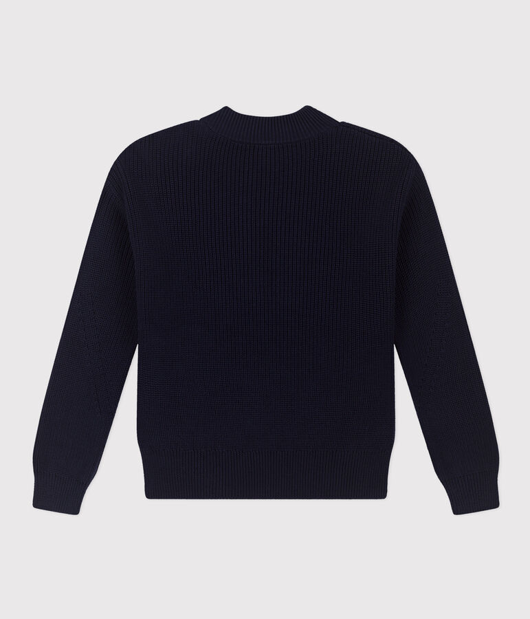 Pull en c&ocirc;te anglaise en coton Femme bleu SMOKING