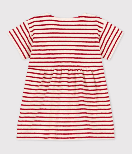 Robe manches courtes bébé en bouclette éponge blanc AVALANCHE/ STOP