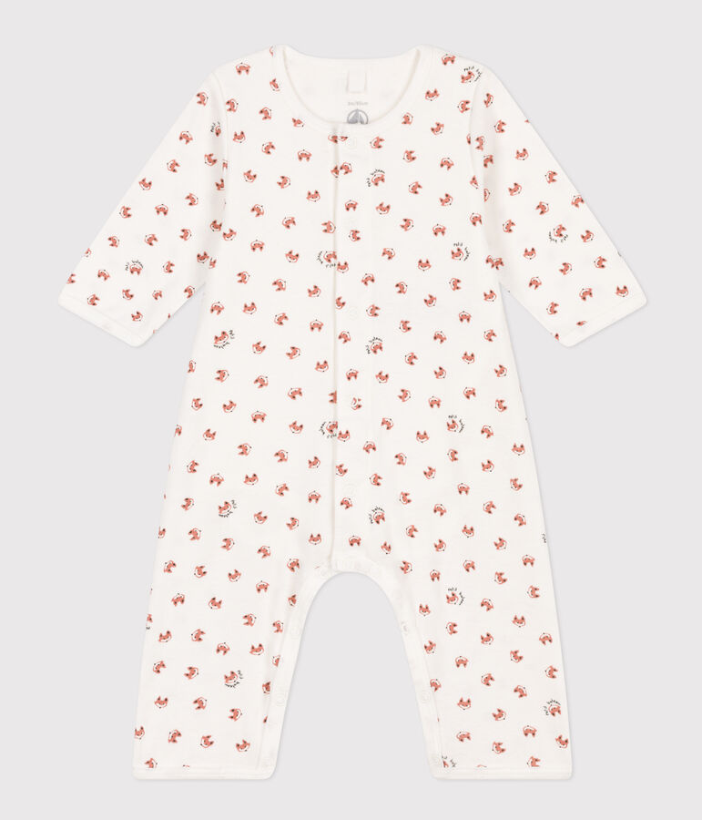 Bodyjama sans pieds b&eacute;b&eacute; en coton blanc MARSHMALLOW/blanc MULTICO